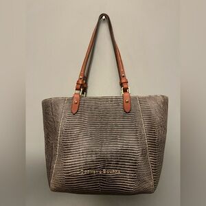 Dooney & Bourke Janie Textured Gray and Tan Tote